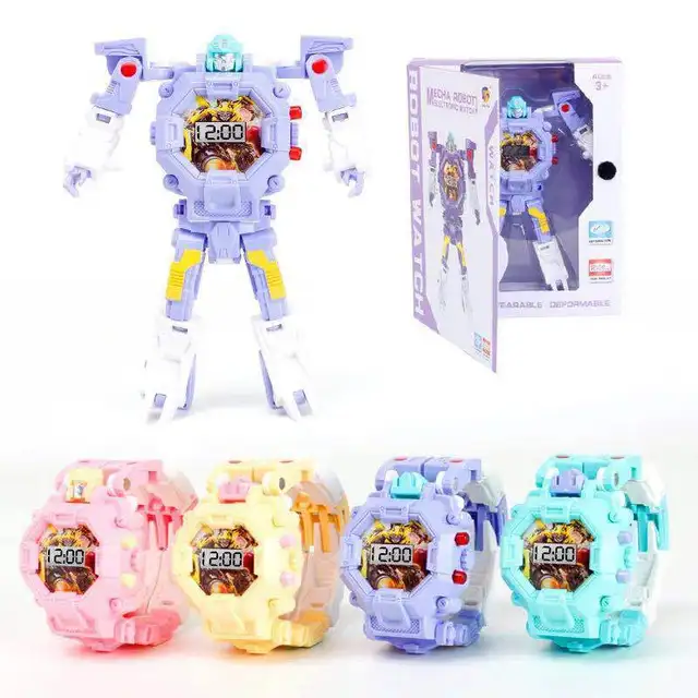 Cartoon Transformation Wristwatch Toy Creative Electronic Robot Watch for Boy Children Deform Robot Sport Watch Toy Xmas Gift 5