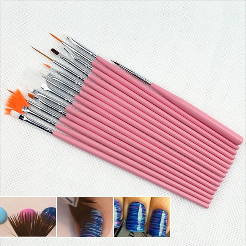 15 pcs Nail Brushes Nail Art Tools Set Full set of gel pen tool High