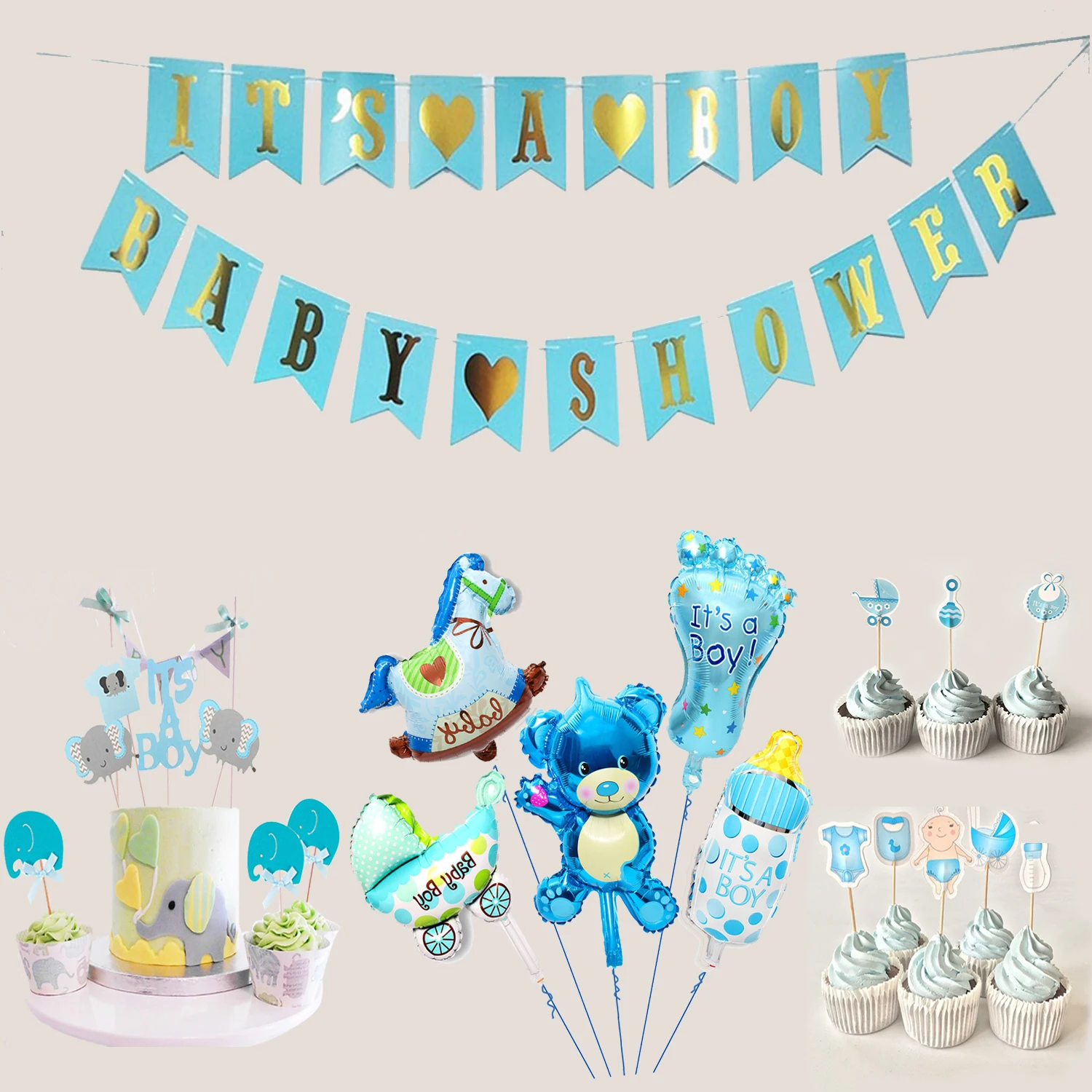 10pcs Gold Crown Cupcake Toppers Wedding Table Decoration Kids Birthday Bachelorette Party Baby Shower Supplies