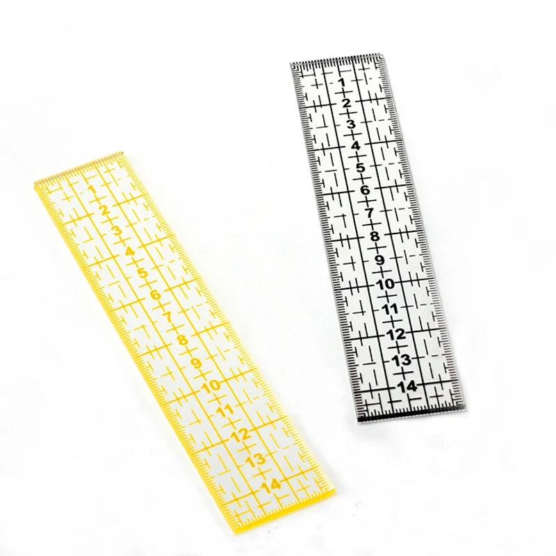 

1Pc Acrylic Measuring Drawing DIY Sewing Ruler 15cm*3cm Black Yellow Drawing Stitching Patchwork DIY Sewing Tools New Arrivals