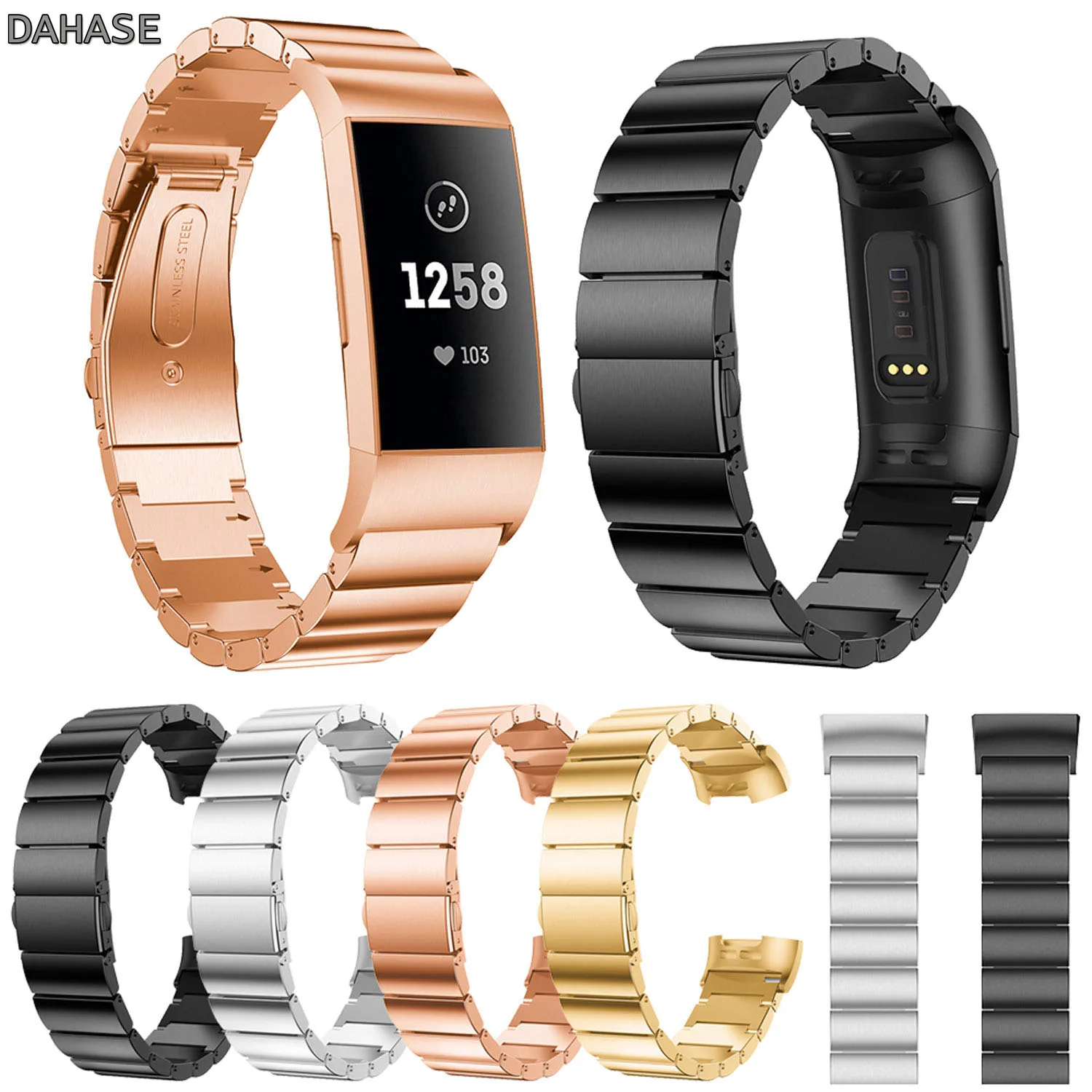 

Stainless Steel Bracelet Wristband Strap for Fitbit Charge 3 Smart Watch Band Straps Accessories