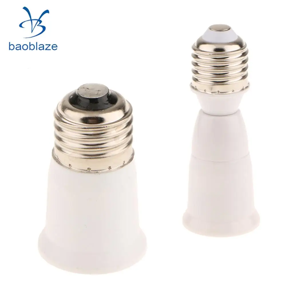 2Pcs Lamp Socket Holder Adapter Extender Light Bulb Extended Socket E26