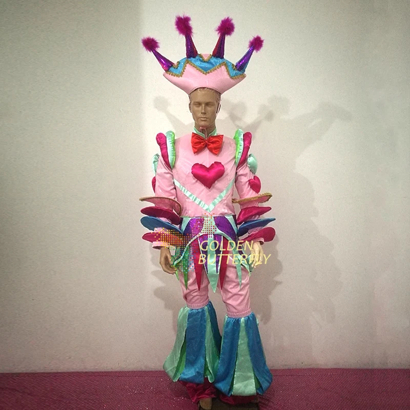 

clown suit carnival costume Show the dress Party performing clothes Amusement park clothing circus dress