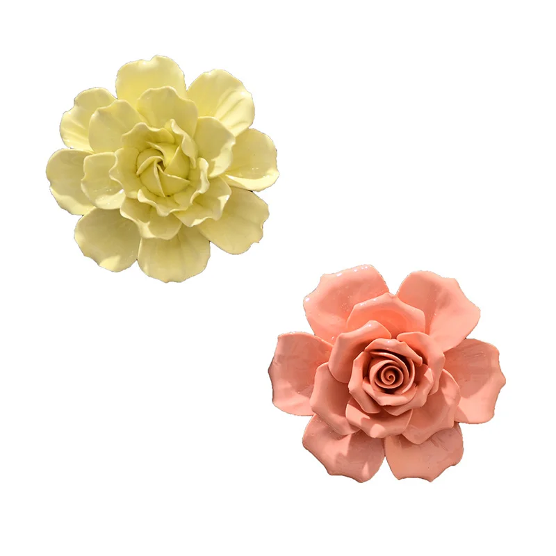 Nordic style Creative ceramic flowers Rose tea flower decorative arts and crafts, wall decorations  room decoration kids room 5