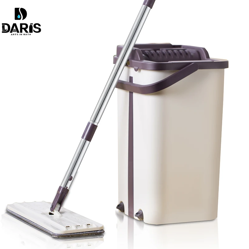 

Free Hand Washing Lazy Mop Bucket Magic Cleaner Rotate Self-wringing Squeeze Double Sided Swab Buckets Automatic Dehydration