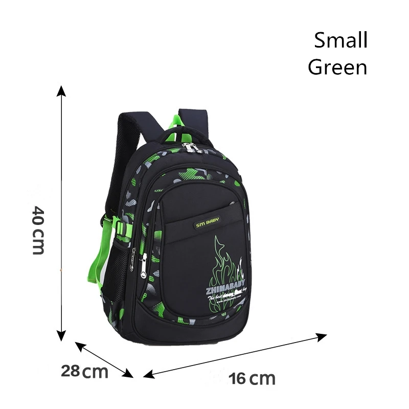 Новые детские школьные сумки для подростков мальчиков и девочек, вместительный Школьный рюкзак, водонепроницаемый ранец, Детская сумка для книг, ортопедическая - Цвет: Small Green