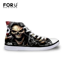 FORUDESIGNS/классическая мужская обувь в стиле панк-рок с высоким берцем из Вулканизированной Ткани Повседневная парусиновая Обувь На Шнуровке Для Мужчин, Студенческая обувь на плоской подошве