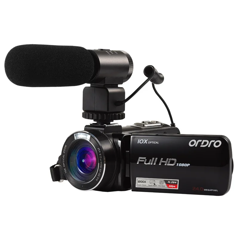 

ORDRO HDV-Z82 Video Cameras 3.0" LCD Touch Screen 120x Digital Zoom 10X Optical Zoom HD Camcorder Hot Shoe Camera 24MP HDMI OUT