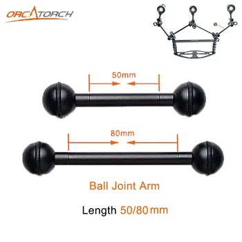 

2pcs High Quality 50mm 80mm Ball Joint Arm Camera Tray Holder Bracket for Underwater Scuba Diving Dive Photography Flashlight