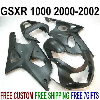 

Hot sale fairings for suzuki gsxr1000 00 01 02 matte black bodywork fairing kit GSXR 1000 2000-2002 IV29