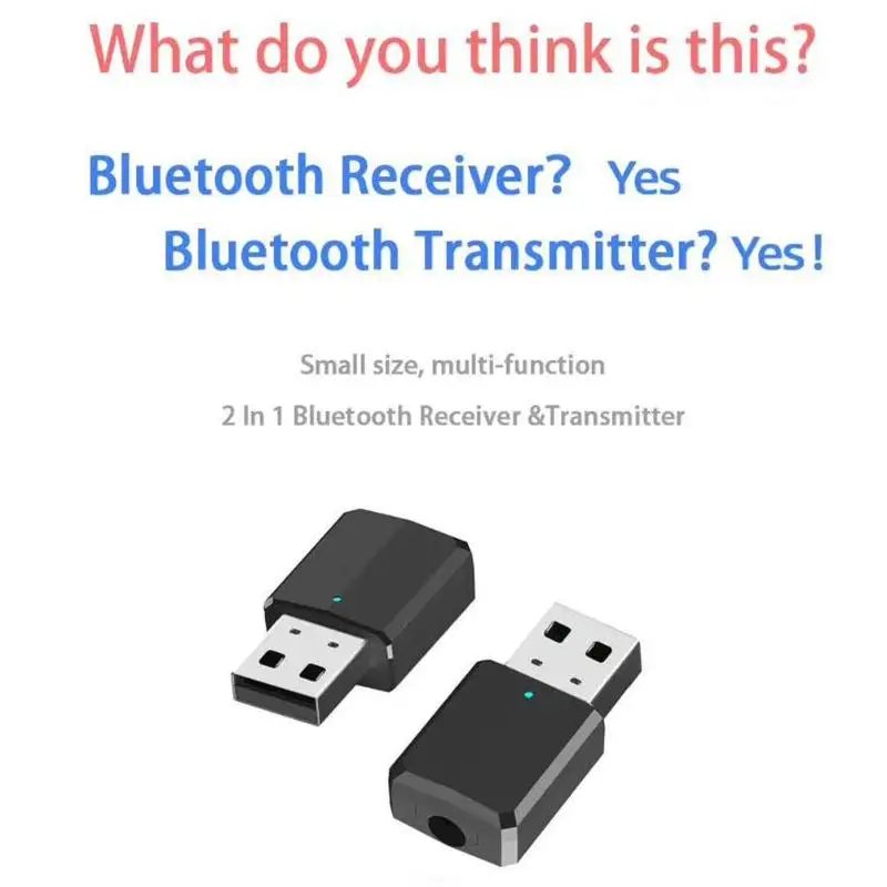 2 в 1 Беспроводной Bluetooth 5,0 приемник передатчик 3,5 мм AUX Стерео адаптер для ПК/наушников/MP3 плеер/телефонов