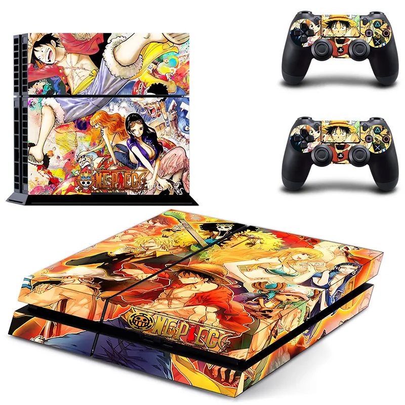 

ONE PIECE PS4 Stickers Play station 4 Skin PS 4 Sticker Decal Cover Pegatinas For PlayStation4 PS 4 Console and Controller Skins