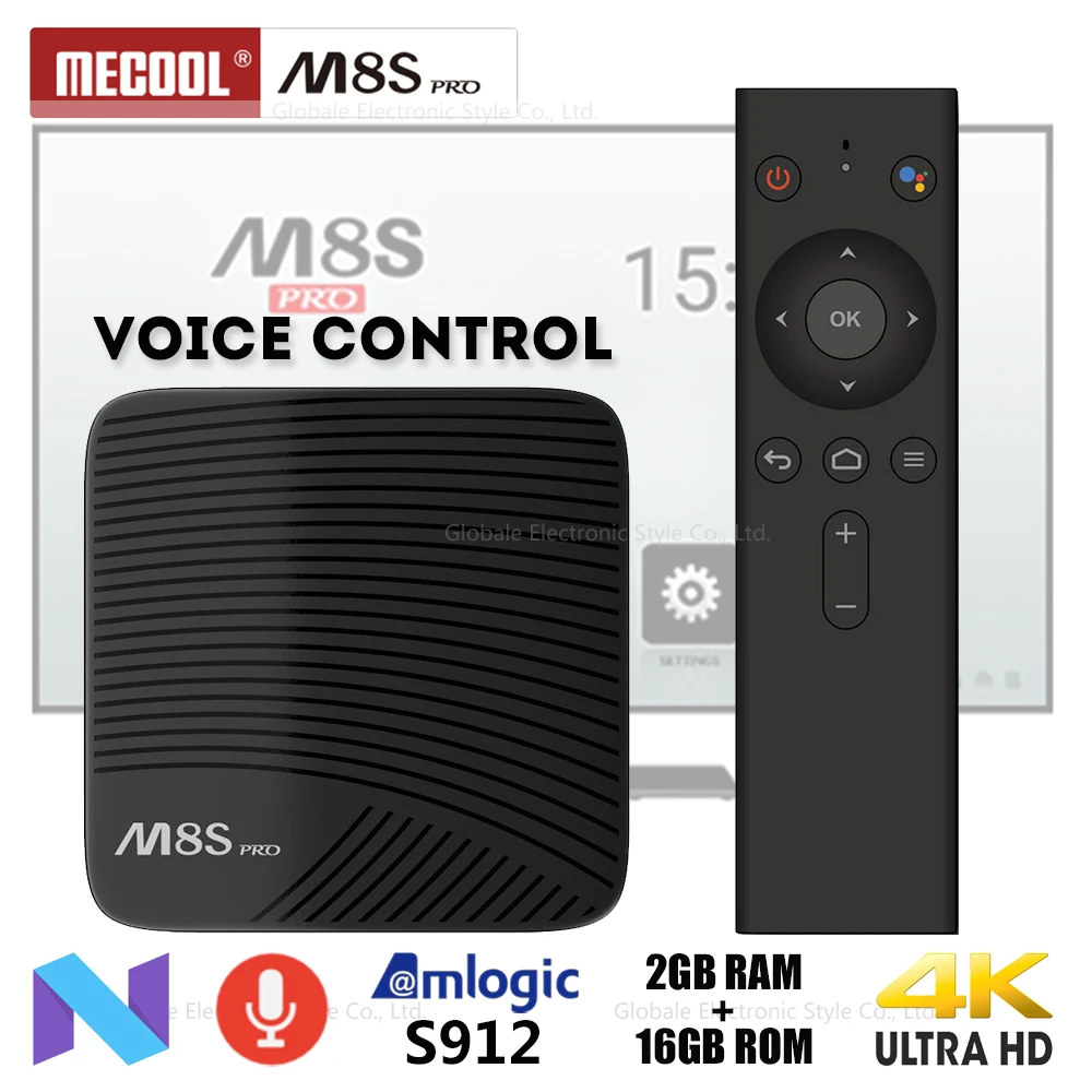 

MECOOL M8S PRO Smart TV Box Android 7.1 Voice Control Amlogic S912 2GB 16GB 4K Set-top Box HDMI Bluetooth Media Player PK GT1