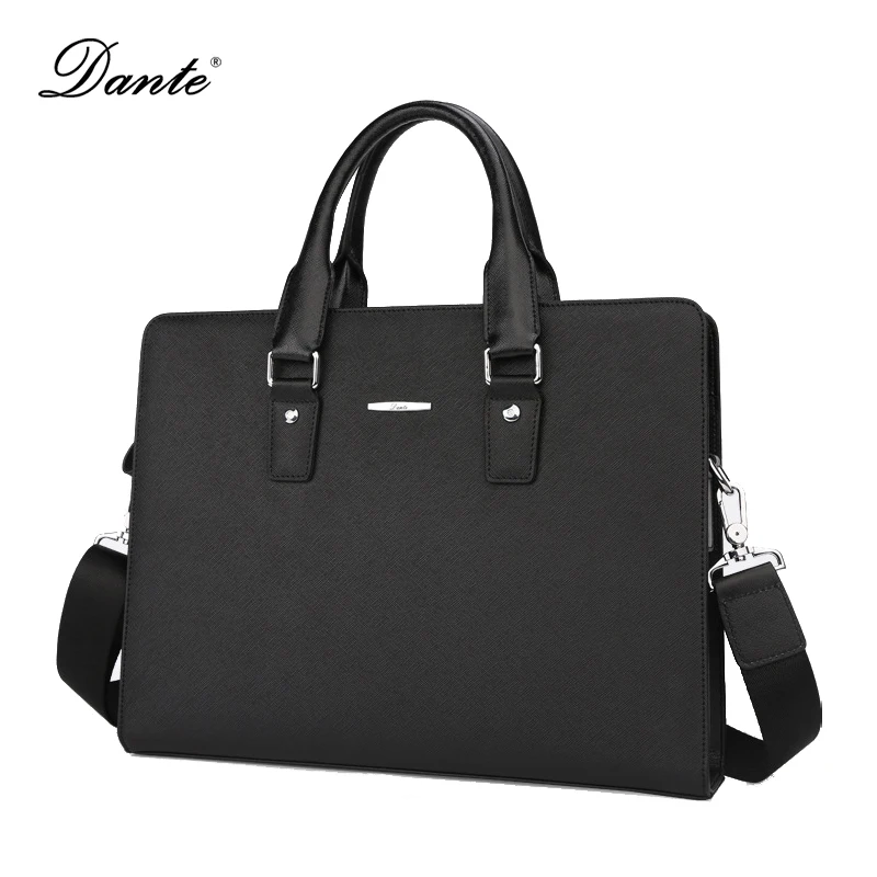 DANTE Genuine Leather Briefcases Men Messenger Bags Business Mens Document Laptop Bag Briefcase DT009