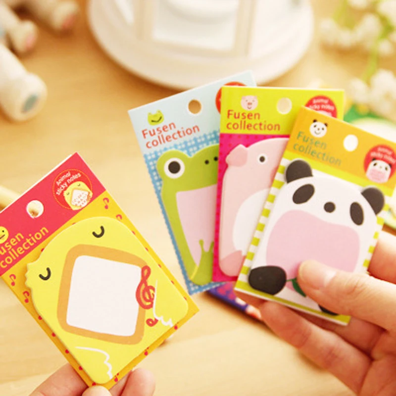 

2pcs/lot Cartoon Panda Rabbit Frog Sticky Notes Post It Memo Pad DIY Scrapbook To Do Memo List Stationery Office School Supplies