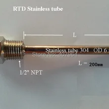L = 200 мм канал для ввода термопар для резистивного температурного детектора из нержавеющей стали 304