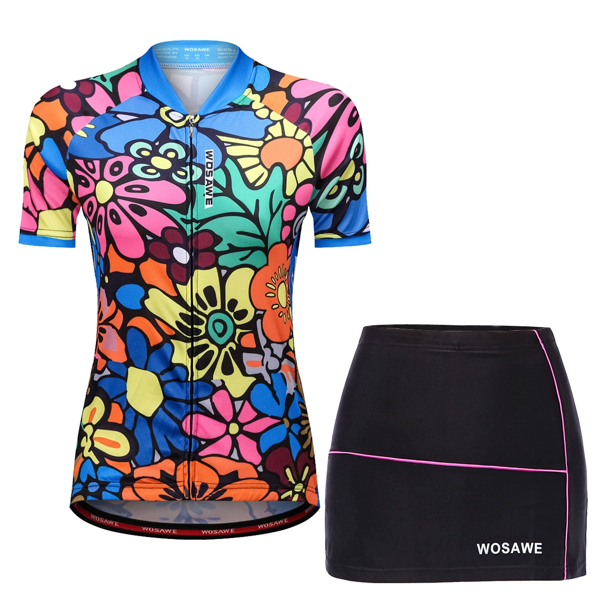 WOSAWE, женская летняя одежда для велоспорта Mtb, дышащая одежда для велоспорта, комплекты из Джерси для велоспорта, шорты для велоспорта, одежда для велоспорта - Цвет: Многоцветный
