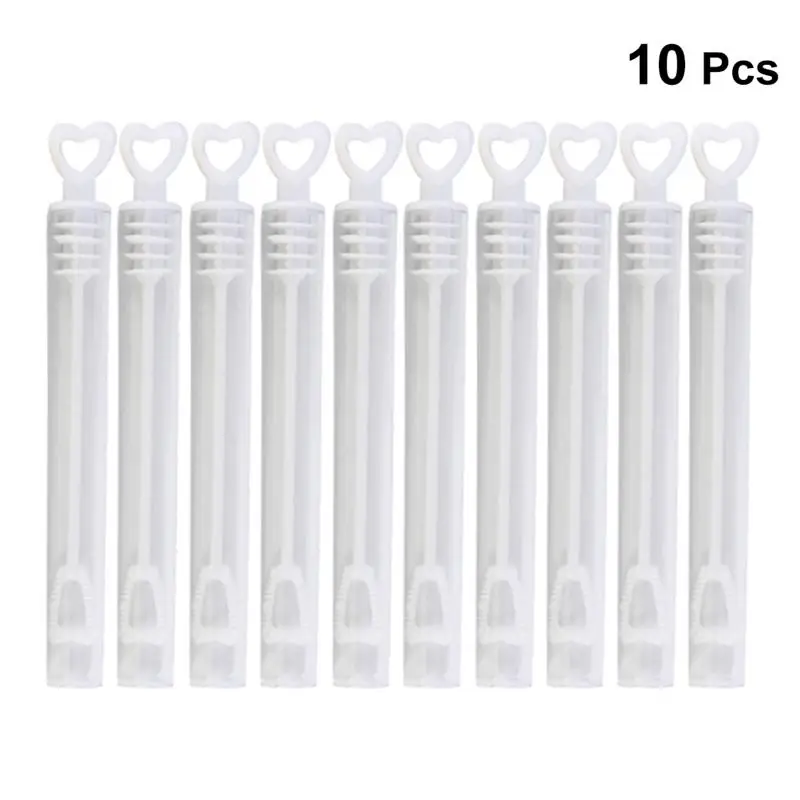 10Pcs Plastic Empty Bubble Bottles Love Heart Shape Lightweight Compact