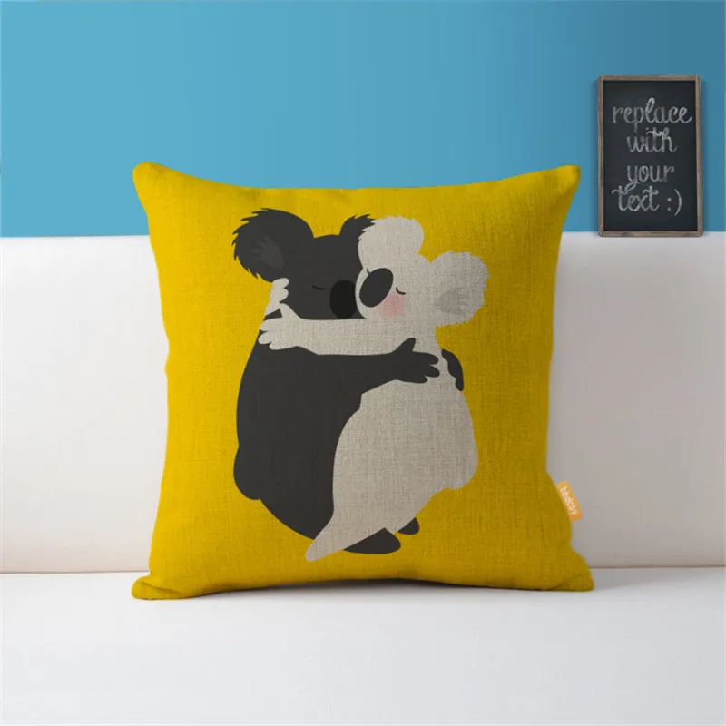 

Beauty wholesale wedding party gift Nordic simple animal bear cow parrot decorative cushion cover home sofa decor pillow case