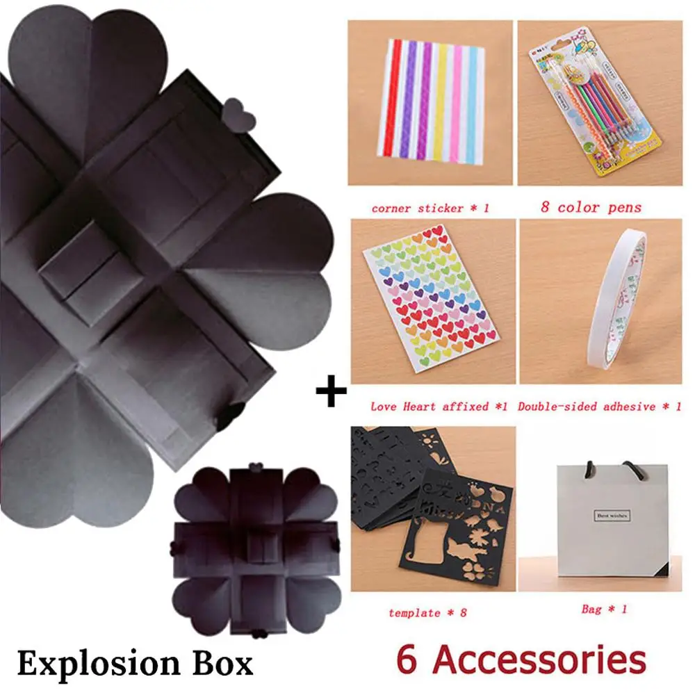 Caja Explosion Box сюрприз Подарочная коробка альбом для скрапбукинга день рождения подарок на день Святого Валентина с DIY аксессуары Юбилейная подарочная коробка - Цвет: Set 1