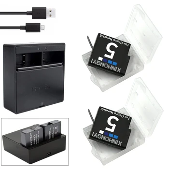 

2* Hero7 Hero 5 Hero 6 battery AHDBT-501 Bateria + USB Dual battery box Charger for GoPro 5 Hero5 Hero6 hero 7 action camera