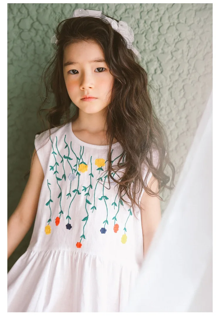 2017 Summer Princess Dress for Teenagers Junior Girls Cotton Embroidery Floral Little Girls Dresses 4 5 6 7 8 9 10 11 12 13 14  years old little big teenage girls summer dress for kids girls  (1)