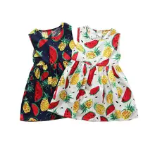

Watermelon Girls Dresses Summer Sleeveless Child Clothes Flower Fruit Princess Dress Teenagers Baby Kids Infant Clothing