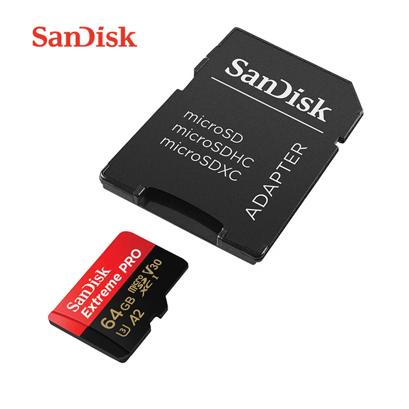 SanDisk Micro SD карта 16 ГБ 32 г microSDHC 64 г 128 г 256 г MicroSDXC UHS-I класс 10 карта памяти Tran Flash tf-карты - Емкость: 64gb 170mb U3  A2