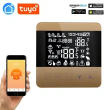 TUYA WiFi Alexa Google hogar termostato inteligente programable invierno para calefacción de agua/suelo pantalla táctil controlador de temperatura ambiente