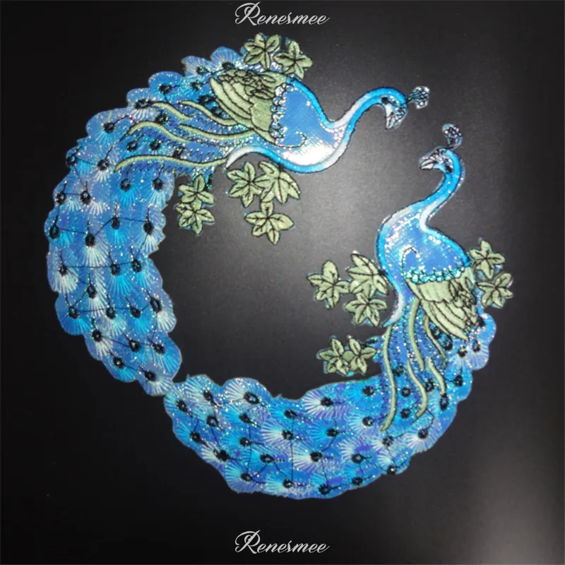 1 Mirror Pair Phonix Applique Clothing Embroidery Patch Fabric Sticker Iron On Craft Sewing Repair9X18cm SX121 | Дом и сад