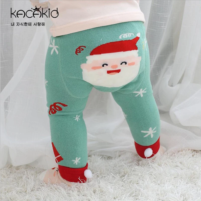 

Adorable Cotton Baby Leggings autumn cartoon Puppy/Santa design Kids Girls PP Pants Children Legging for 0-24m toddler Baby Xmas