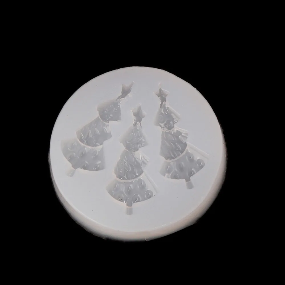 Силиконовые полимерная форма для изготовления ювелирных изделий Круглый Белый Рождественская елка 5,5 см(1/") Диаметр, 2 шт