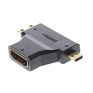 

CYDZ Micro HDMI Male Mini HDMI Male to HDMI 1 4 Female 90 Degree 2 in 1 Combo Adapter