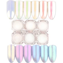 1,5 г/кор. BORN QUEEN Блестящие Блестки для ногтей Перламутровые пудры для ногтей пылевые пигмент для ногтей Русалка для маникюра Блестки для ногтей 6 цветов