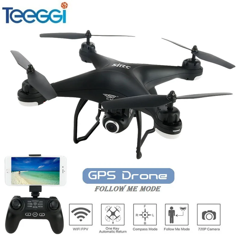 S20W двойной gps динамический следить WiFi FPV RC Дрон с регулируемым 720 P 1080