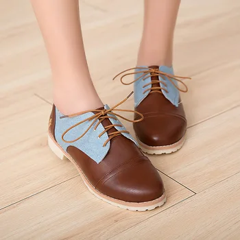 

European casual style comfortable round toe pumps fashion color matching denim blue black star low-heeled women's shoes