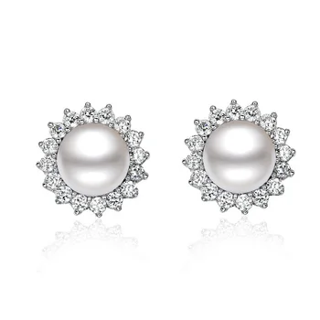 

Freshwater Pearl Earrings 100% Guaranteed Real 925 Sterling Silver Earrings YH4596