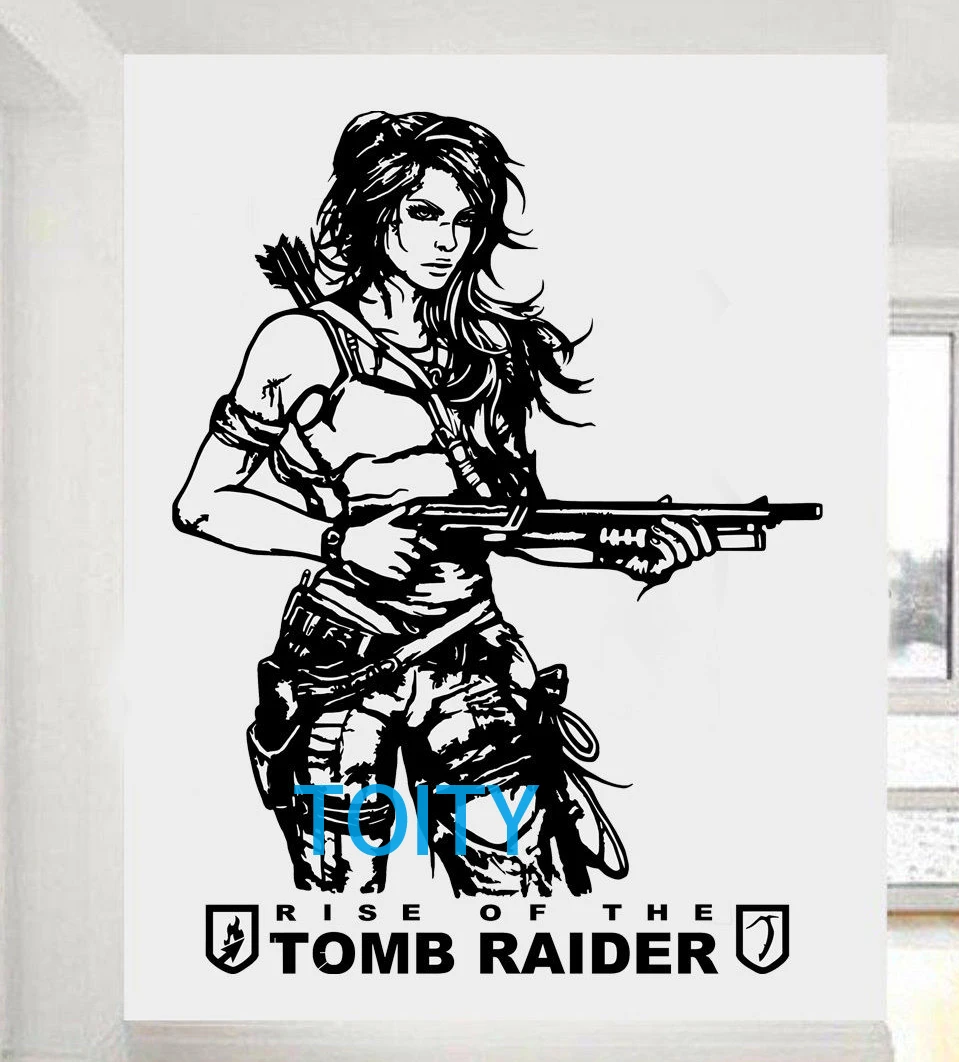 Tomb Raider Настенная Наклейка Лара Крофт виниловая художественная наклейка видео