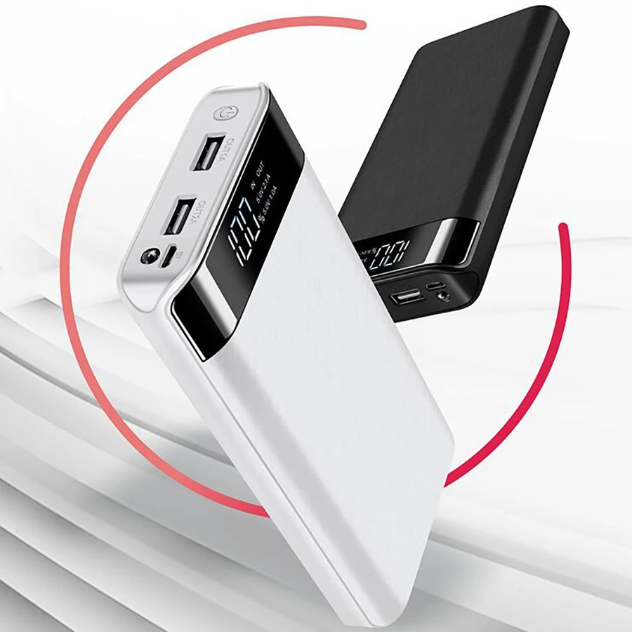 20000mAh банк силы Быстрая зарядка двойной USB Внешний аккумулятор со светодиодным