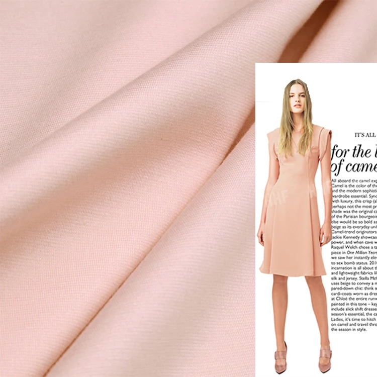 

Slightly thin high elastic soft waxy cotton knitted fabric drape fabric cotton knitted fabric ~ peach pink color V