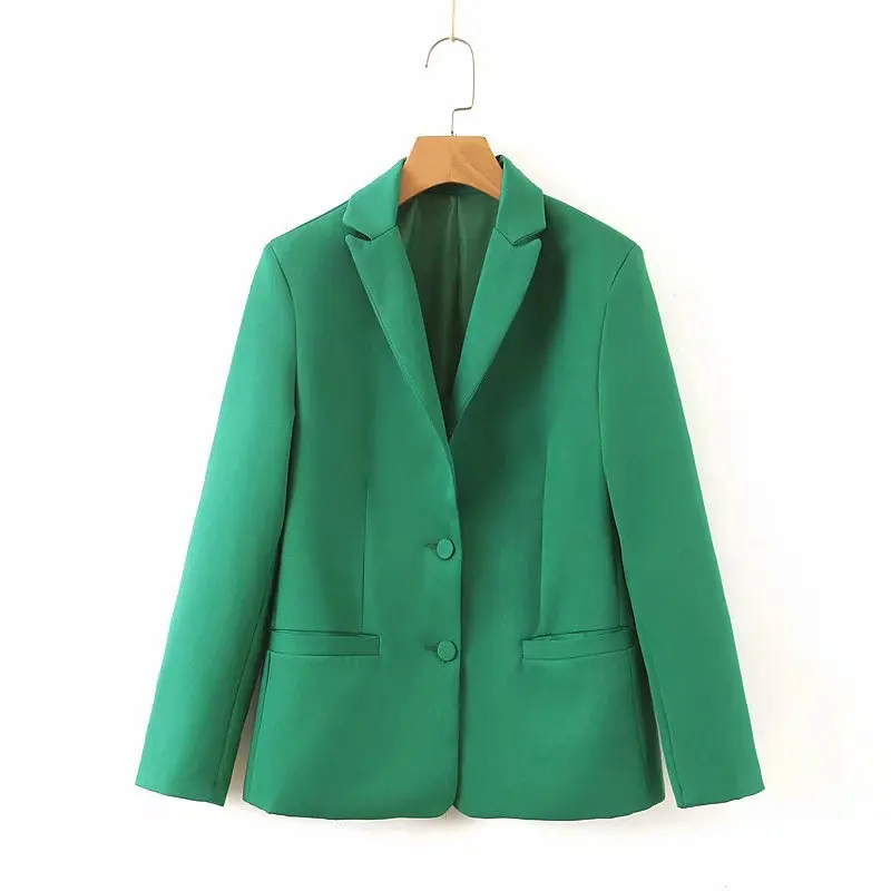 2019 Work Pant Suits Green 2 Piece Set for Women Single Breasted Slim Short Blazer Jacket & Trouser Office Ladies Suit Feminino