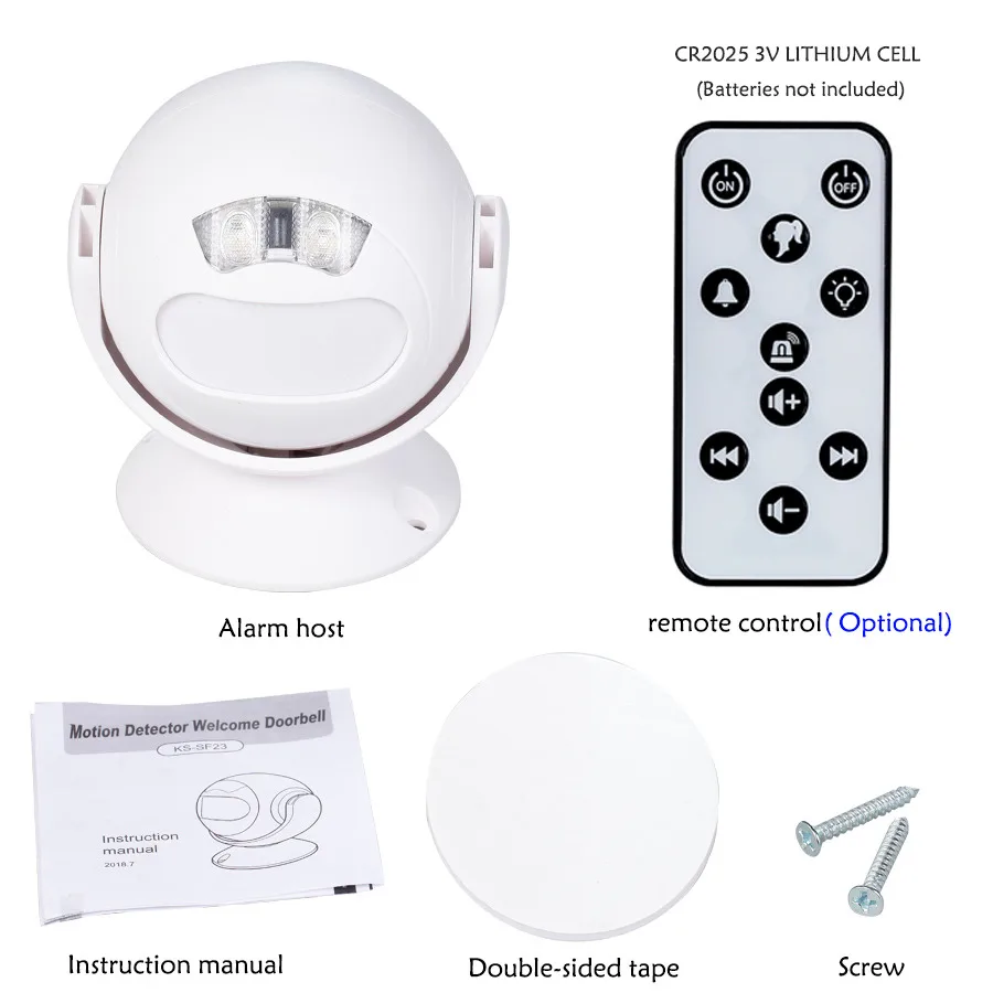 SMATRUL Wireless Doorbell Welcome IR Infrared motion sensor Alarm Cute mini home shop Door Bell Chime night light Deaf 7