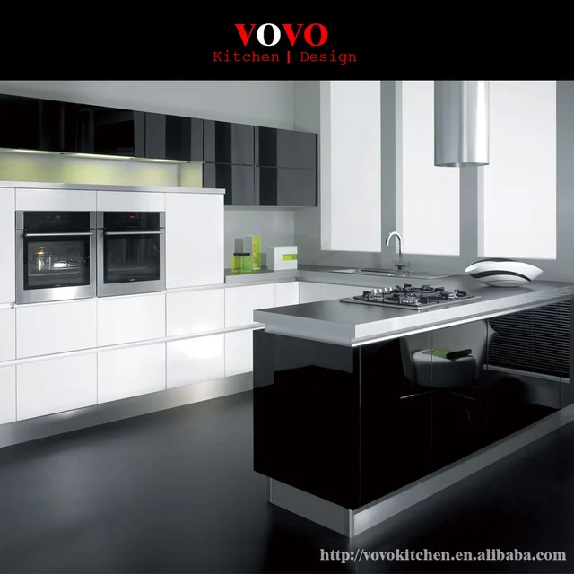 White With Black High Gloss Lacquer Kitchen Cabinet In White With Black High Gloss Lacquer Kitchen Cabinet
