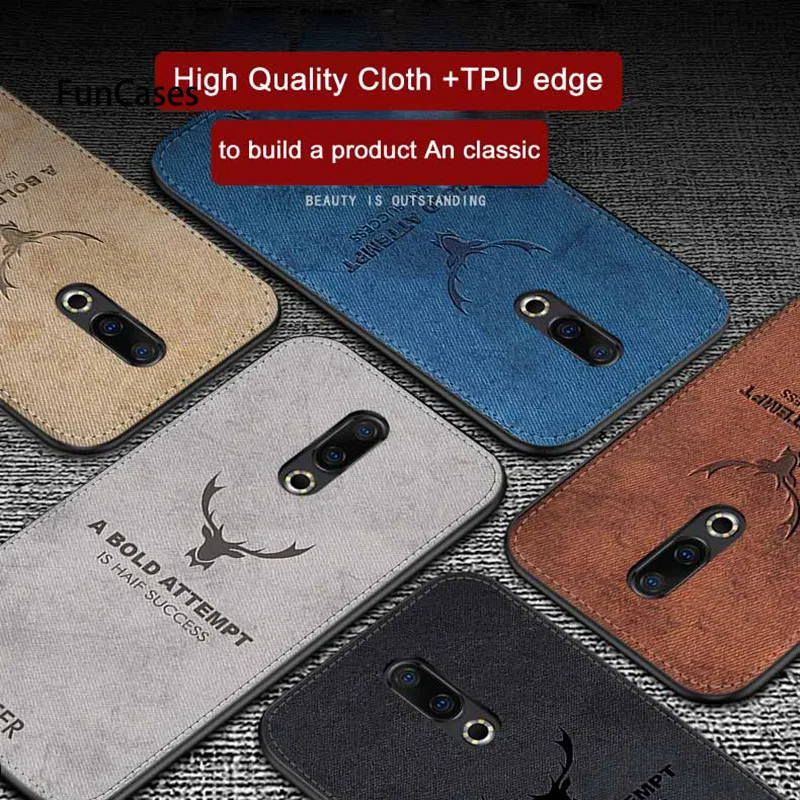 

Cloth Cover Soft Silicone Edge Deer Pattern Fabric Capa For Meizu M16 Plus M16X V8 Pro X8 M8 M6 M5 Note M6S Coque Protect Case