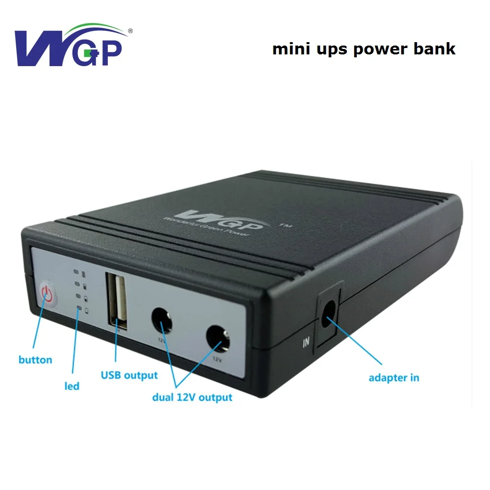 

2018 portable mini power bank 5V 12V emergency backup battery 4400mAh ups power bank for wifi router and mobile