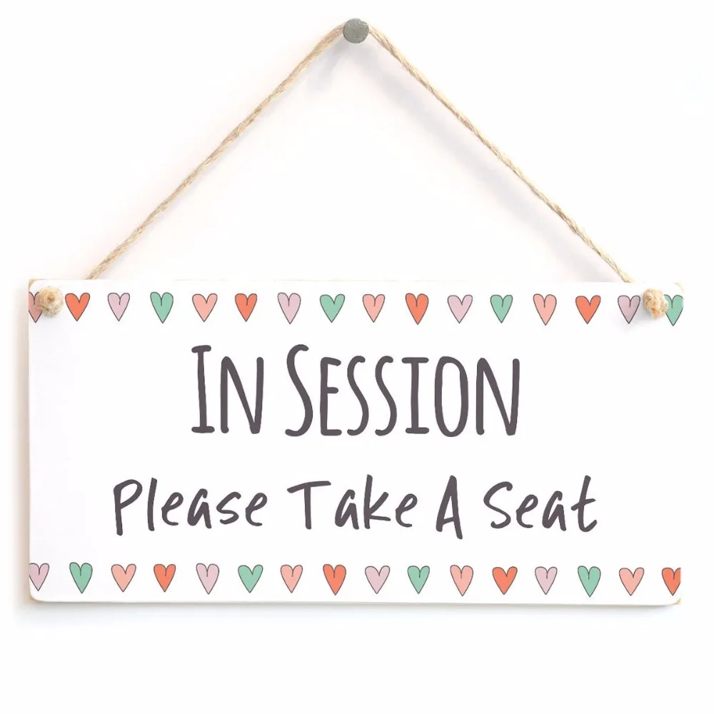 Meijiafei IN SESSION Please Take A Seat Functional Hanging Home Therapist Office Door Plaque