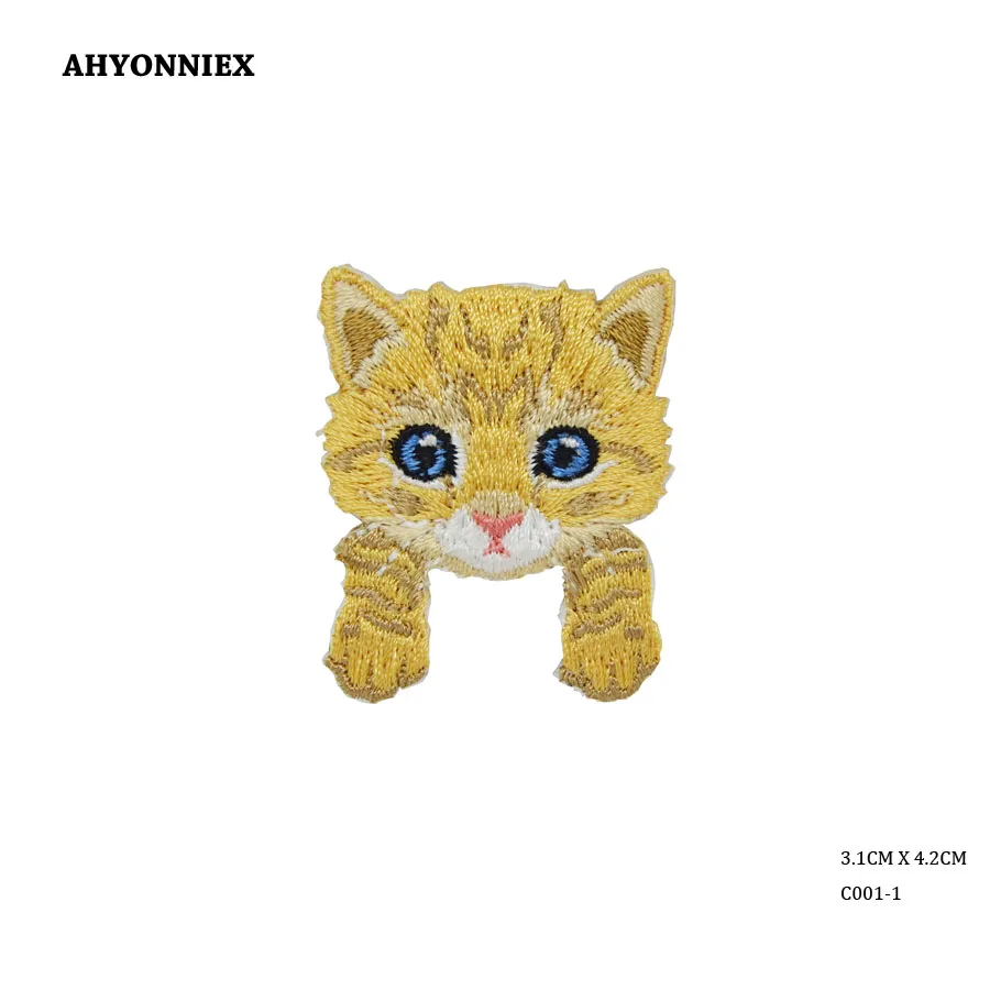 AHYONNIEX 1 шт. Kawaii кошки животные вышитые патчи утюгом аппликация модные нашивки