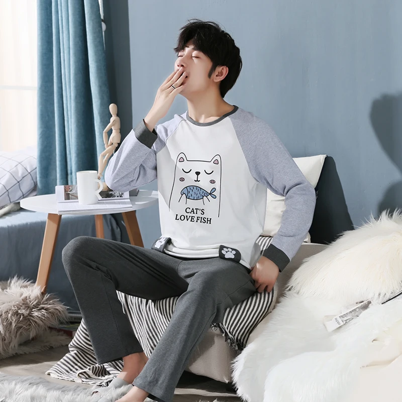 

Plus Size 3XL 4XL 5XL100% Cotton Pajamas for Men 20 Style Warm Long Sleeve Male Pocket Pyjama Set 80 Kg 95 Kg Wear Sleep Pant