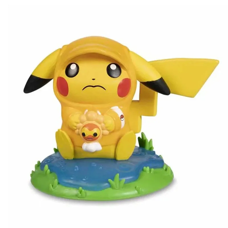 

Rainy A Day with Pikach Vinyl Figures Toys Japanese Anime Rainy Day Figure Model Collection Toys for Kids