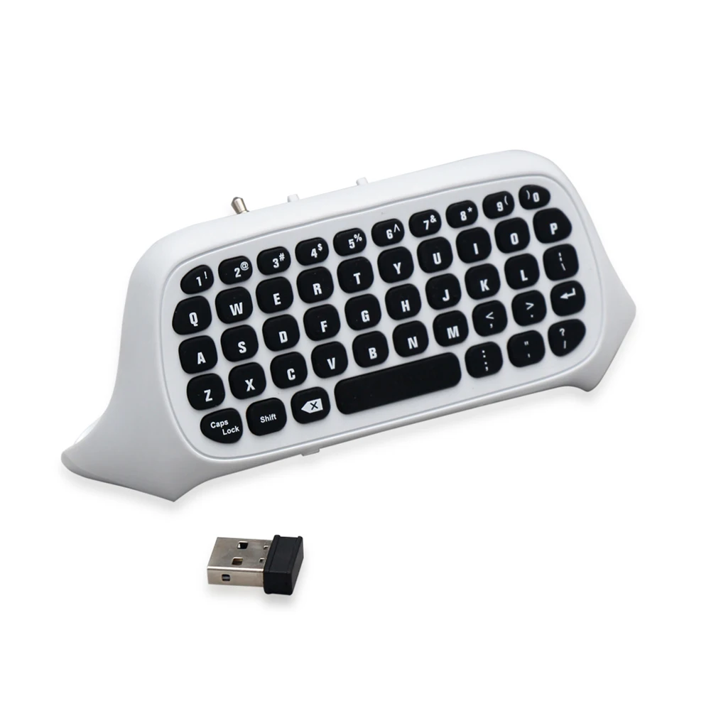 

New Arrival 1PC ABS 2.4G Mini Wireless Chatpad Message Keyboard 47 keys Gaming Keyboard For XBOX ONE Slim Controller White FW1S